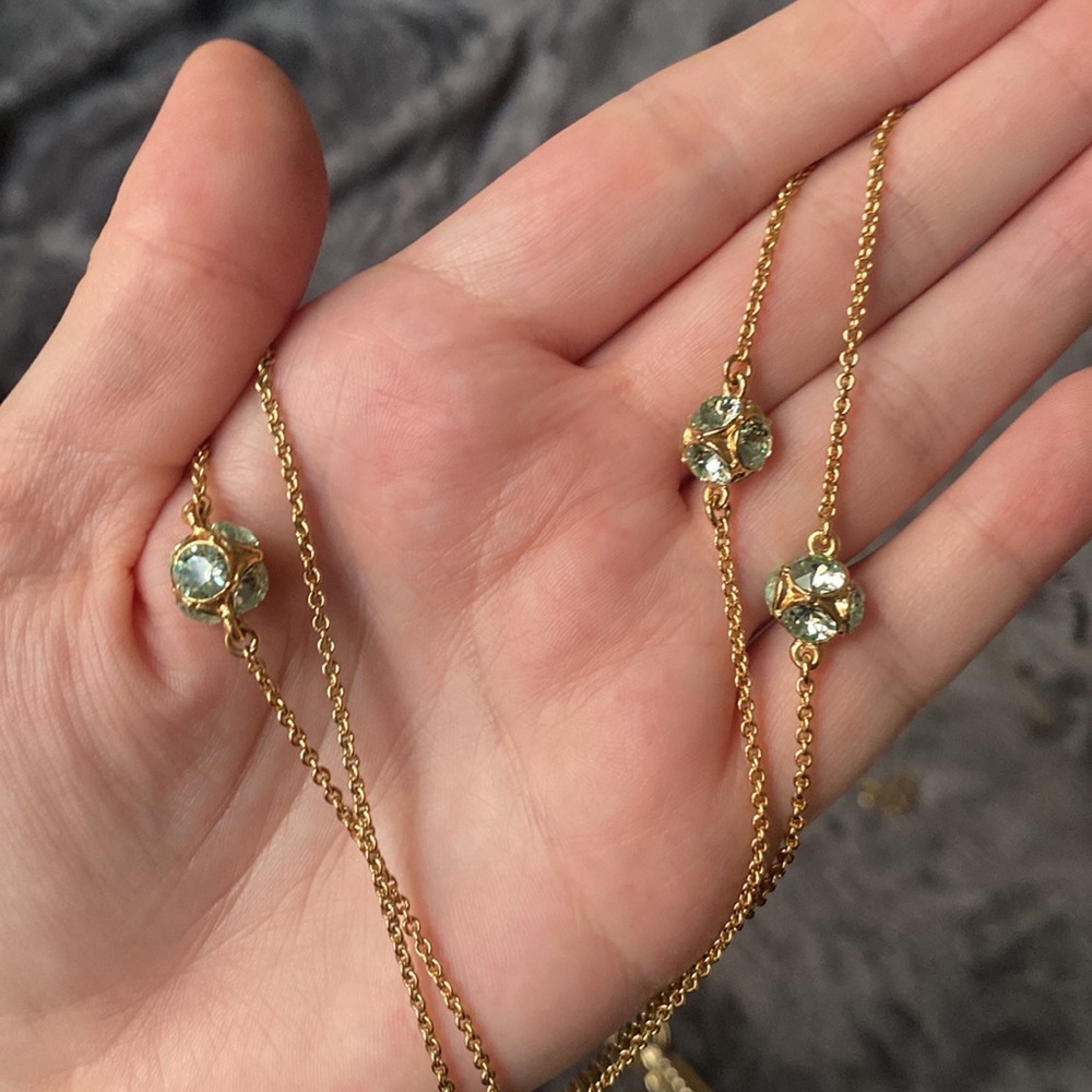 🗽Kate Spade Lady Marmalade Long Necklace Teal Blue jewel - Picture 6 of 6